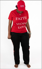 Load image into Gallery viewer, Ladies T-shirt (Faith, Hope, Love)