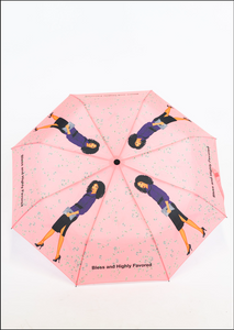 Bless and Highly Favored Pink Umbrella